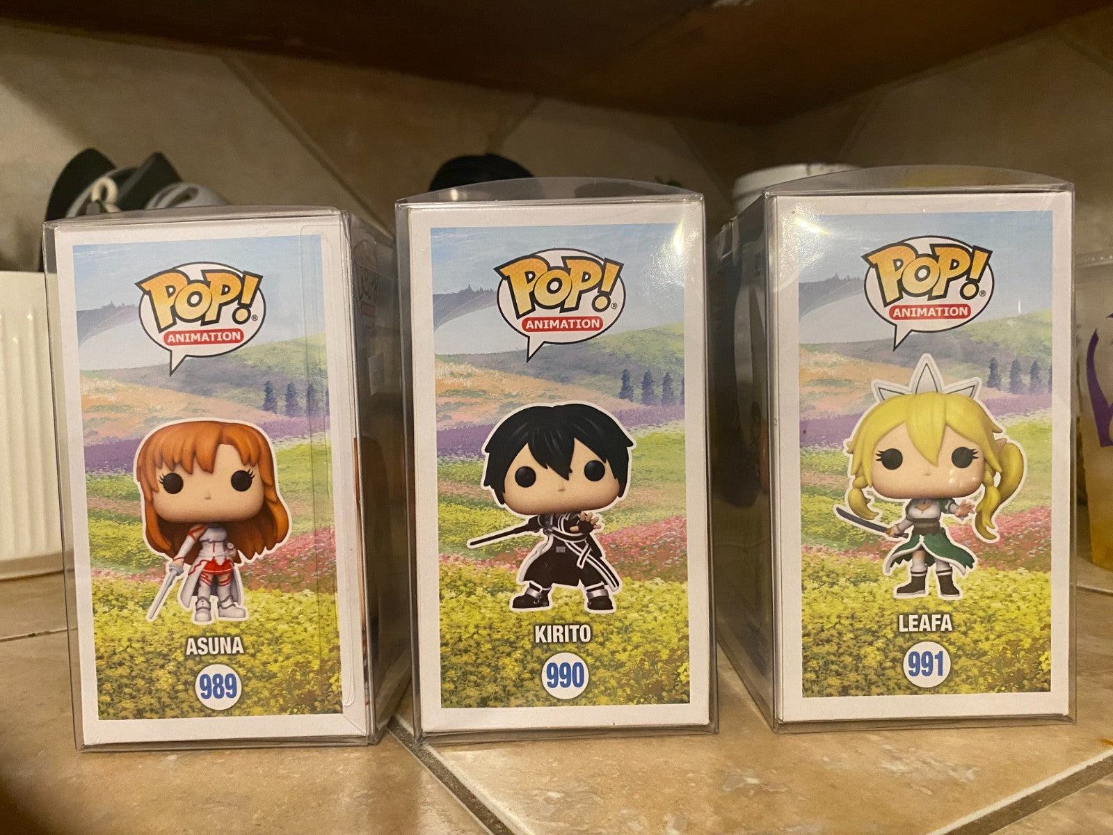 Funko Pop! Sword Art Online Set of 3 Figures #989 thru #991 w Protectors