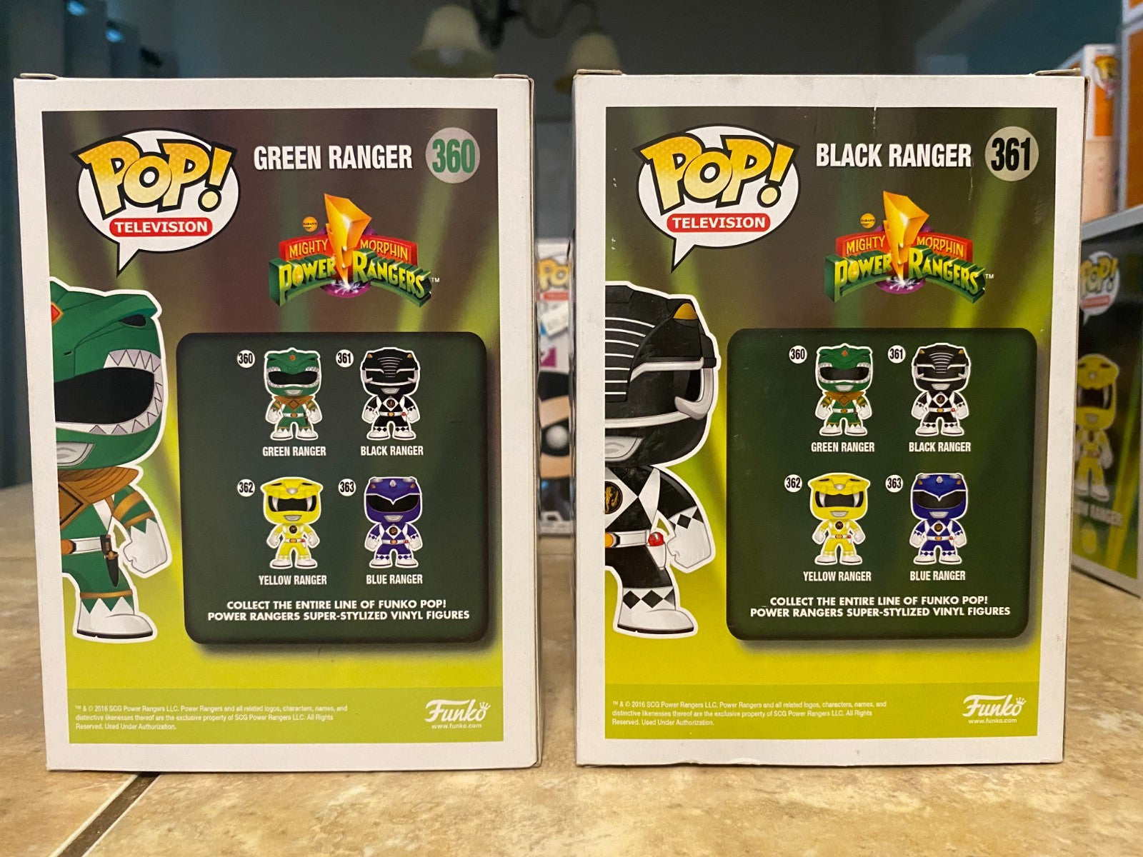 Funko Pop! Mighty Morphin Power Rangers Set #360 thru #363 with Soft Protectors