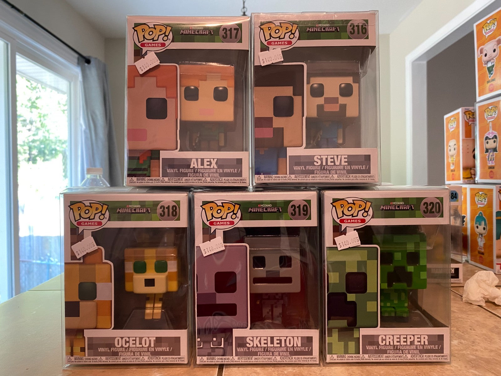 Funko Pop Minecraft 316-320 Lot Of 5 with Soft Protectors