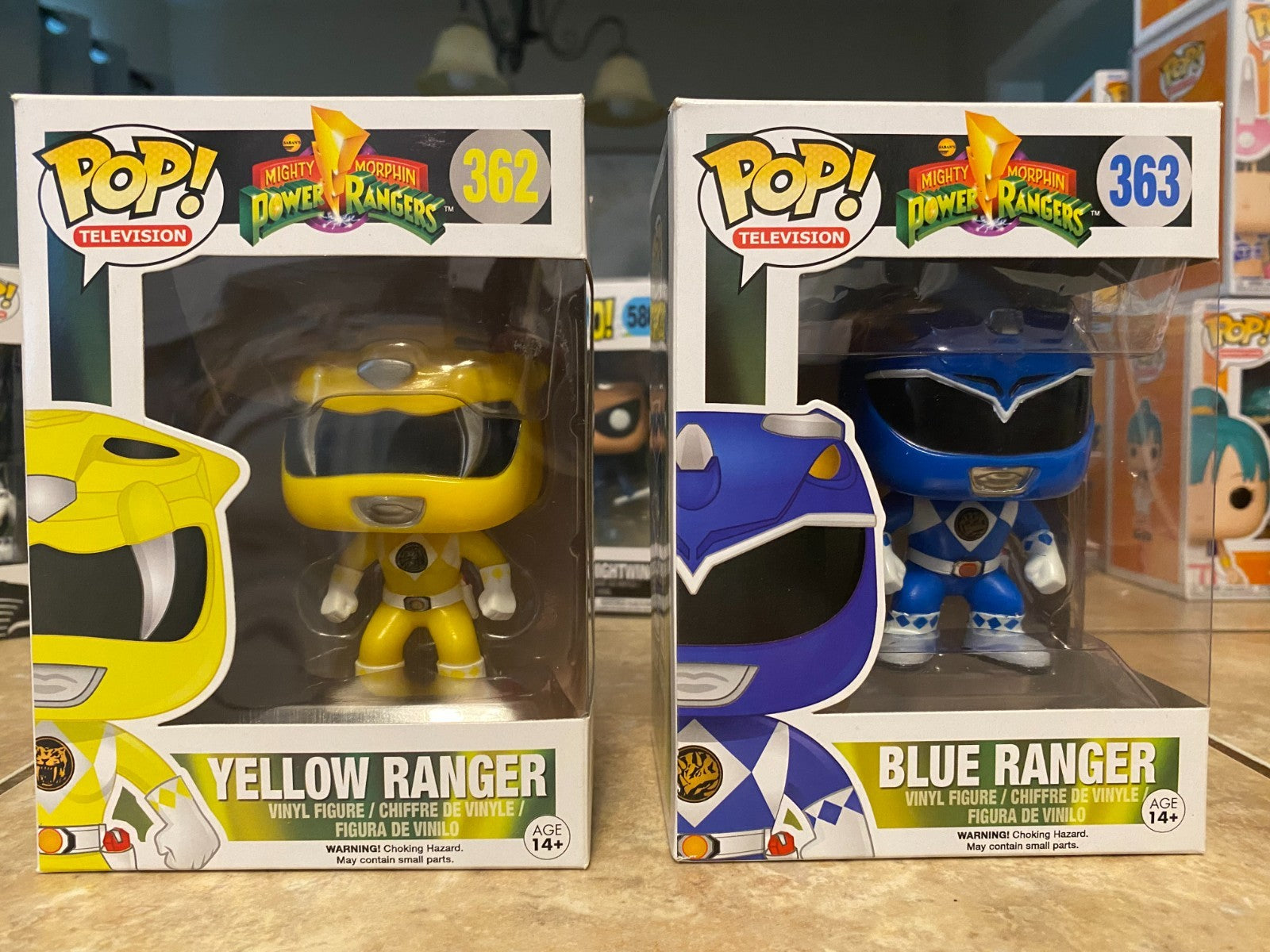 Funko Pop! Mighty Morphin Power Rangers Set #360 thru #363 with Soft Protectors