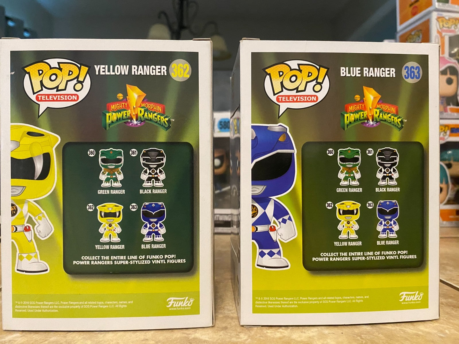 Funko Pop! Mighty Morphin Power Rangers Set #360 thru #363 with Soft Protectors
