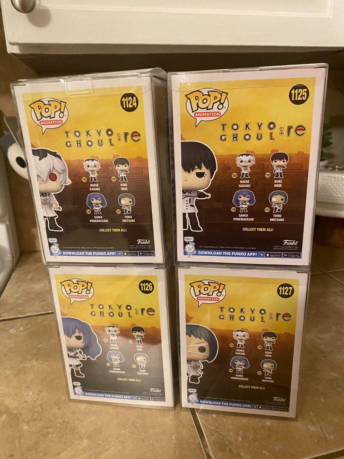 Funko Pop! Tokyo Ghoul:RE - Set of 4 #1124-1127 w Protectors