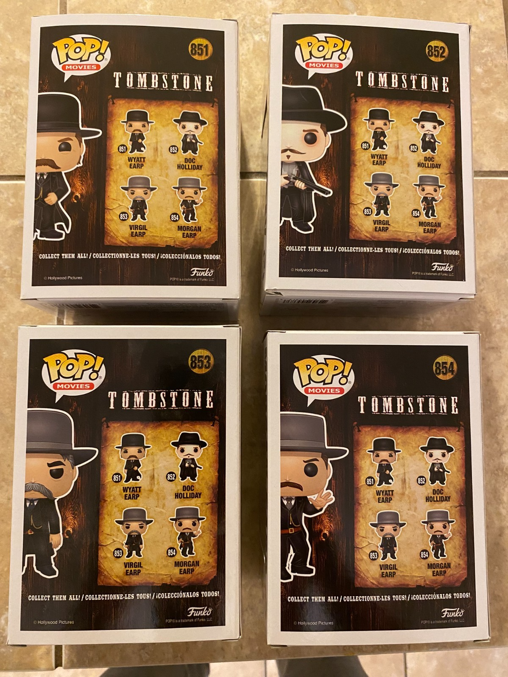 Tombstone 4pc Funko Set of Wyatt Earp, Doc Holliday, Morgan Earp, Virgil Earp