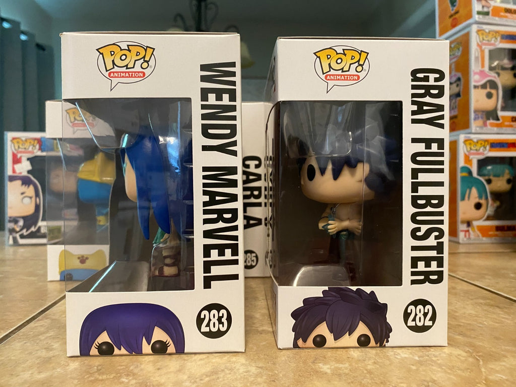 Funko Pop Complete Fairy Tail of 5 #282 thru #286 Gray, Wendy, Ezra, Carla, Swim