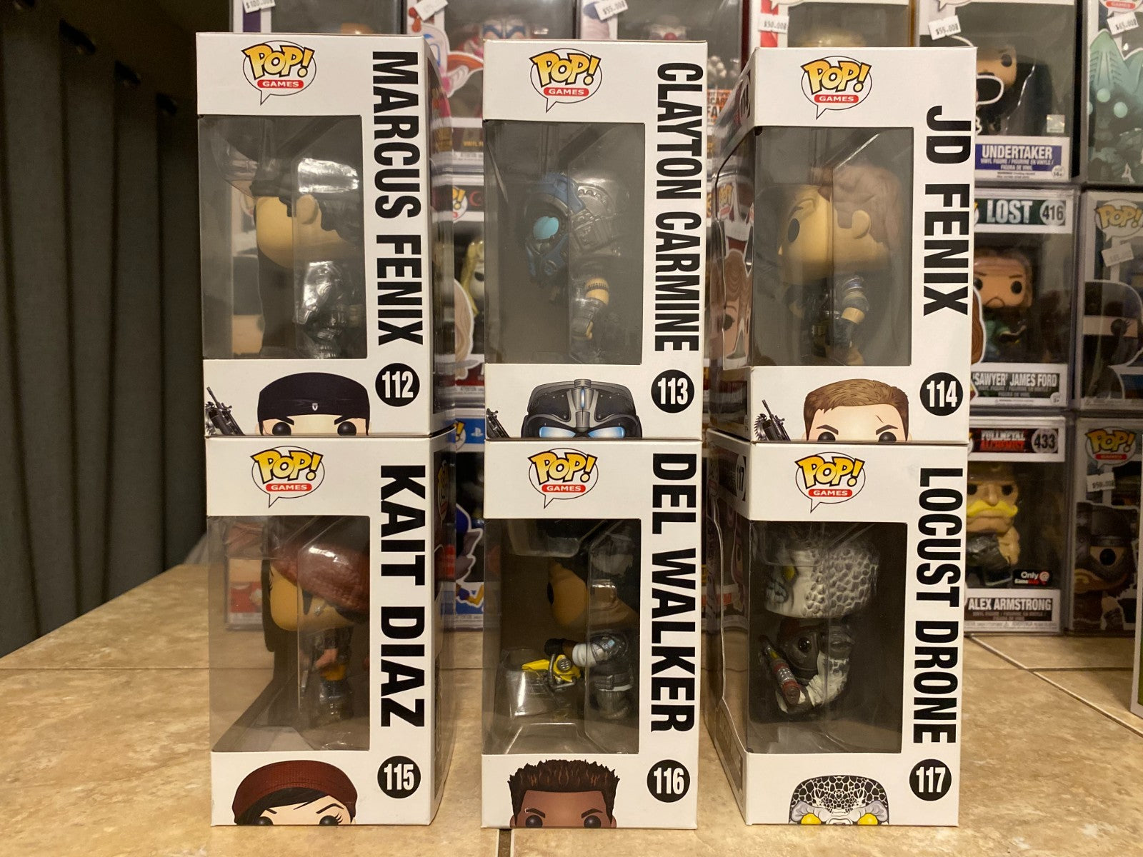 Funko Pop! Gears of War Complete (Common) Wave 1 Set #112-117 w Protectors