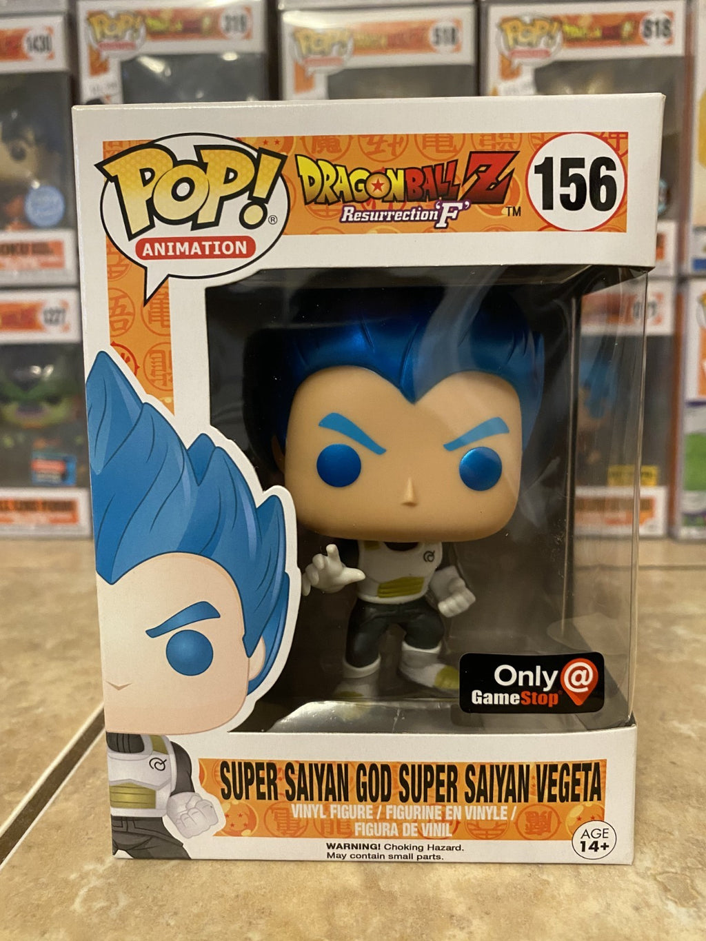 Funko Pop! Dragon Ball Z #156 Super Saiyan God Saiyan Vegeta w Protector