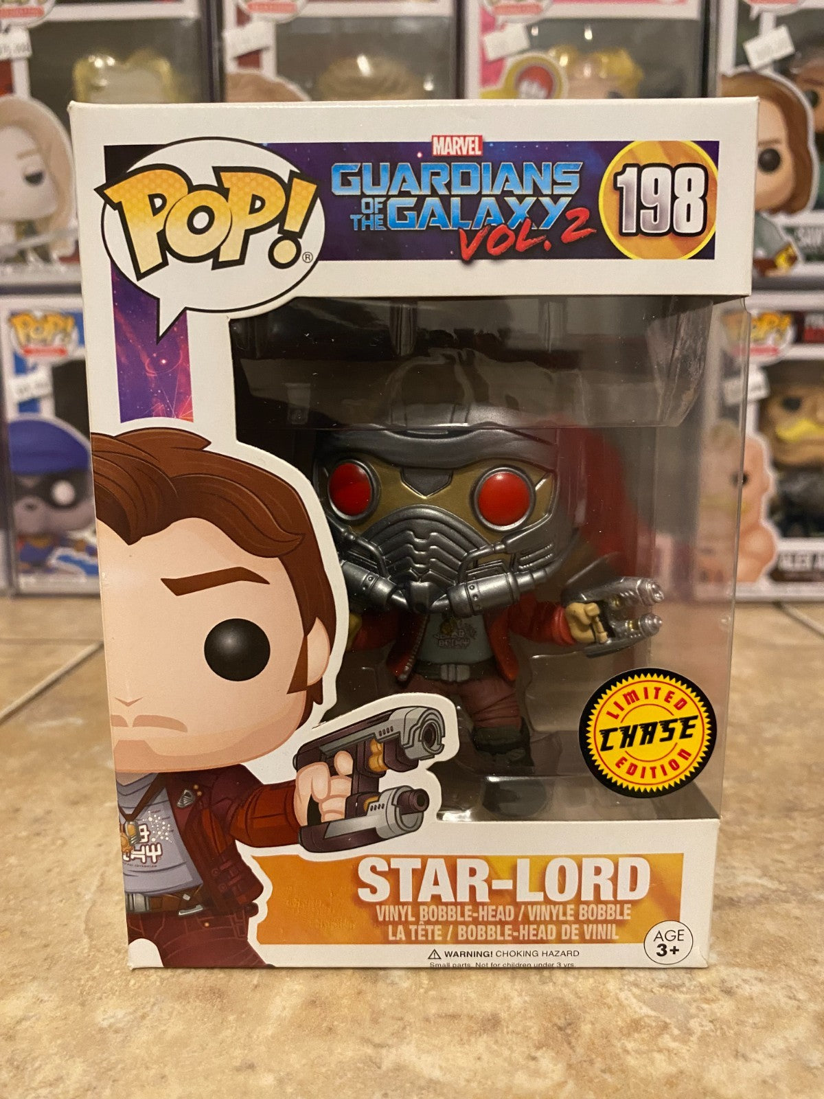 Funko Pop! Guardians of the Galaxy Vol 2 - Star-Lord #198 (Chase) w Protector