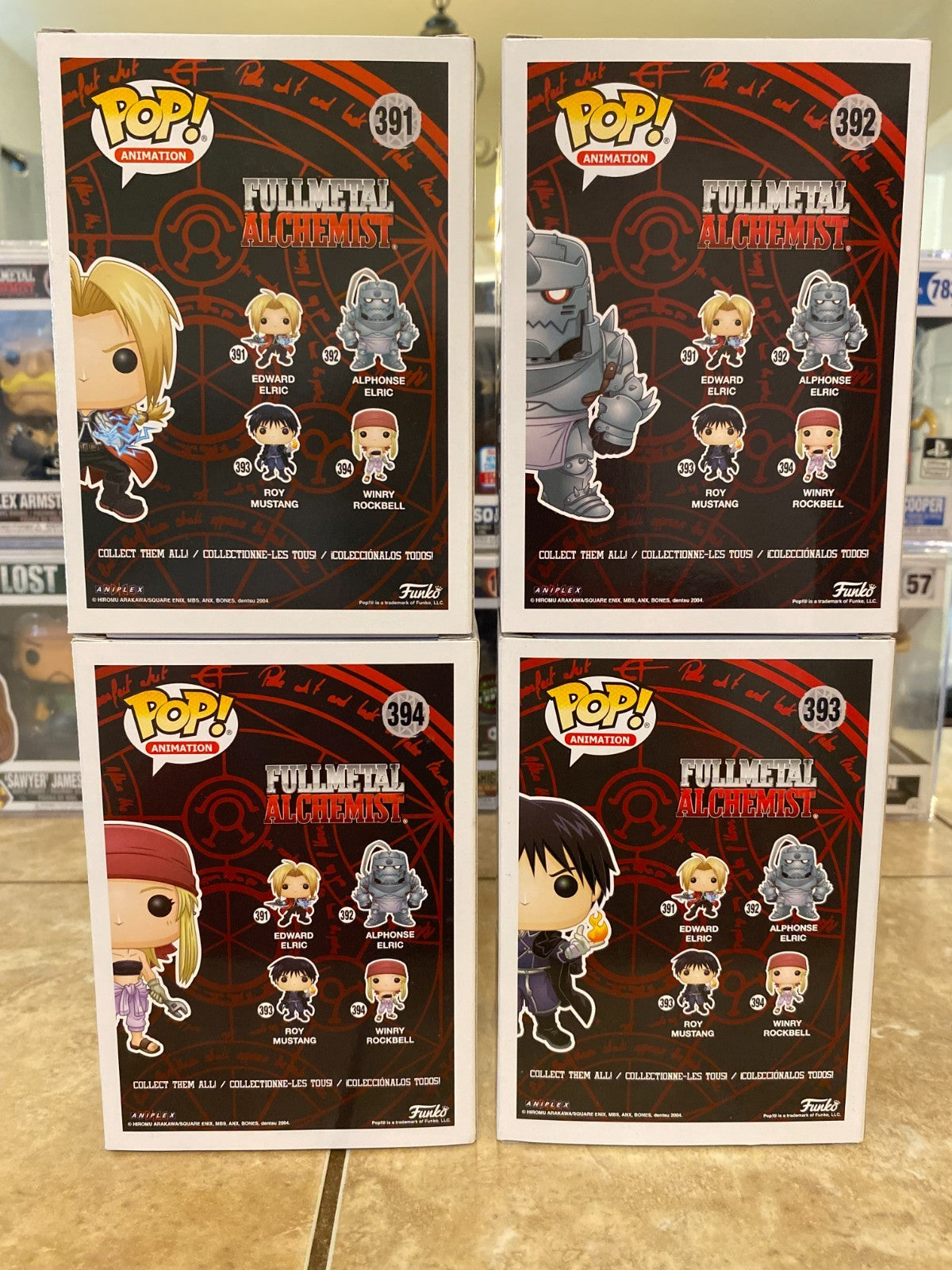 Funko Pop! Full Metal Alchemist Lot of 4 Edward Alphonse Winry Roy w Protectors