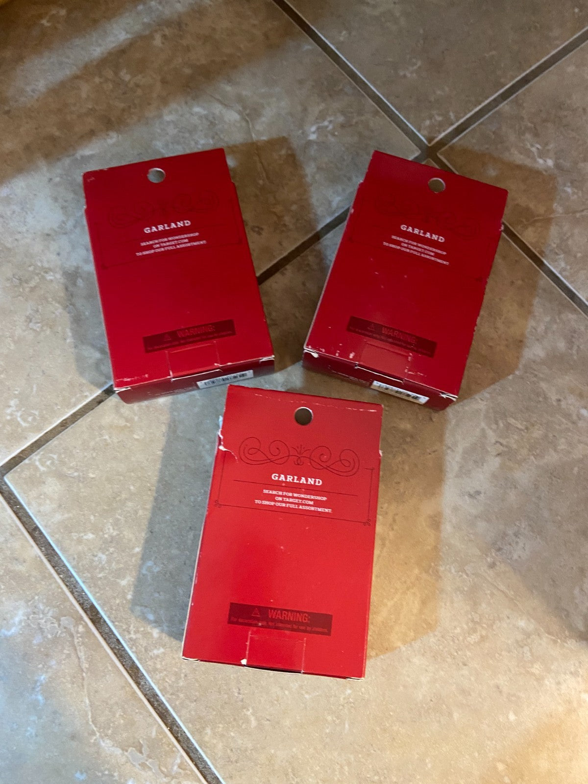 Wondershop Target Xmas Tree Garland Red Beads 25ft (Set of 3)