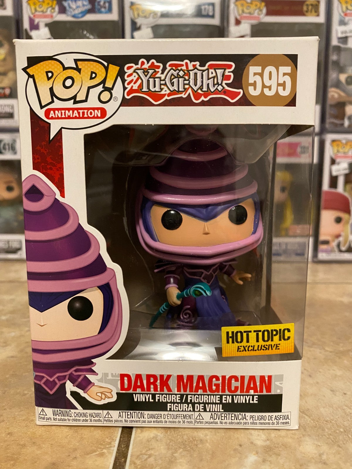Funko Pop! Animation Yu-Gi-Oh Dark Magician #595 Hot Topic Exclusive w Protector