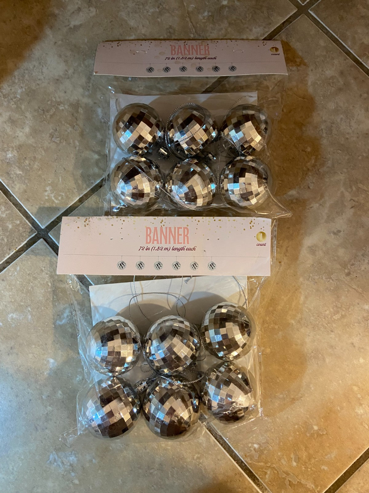 Set of 6 Disco Ball Ornaments Shiny Mirrored-(Set of 2)