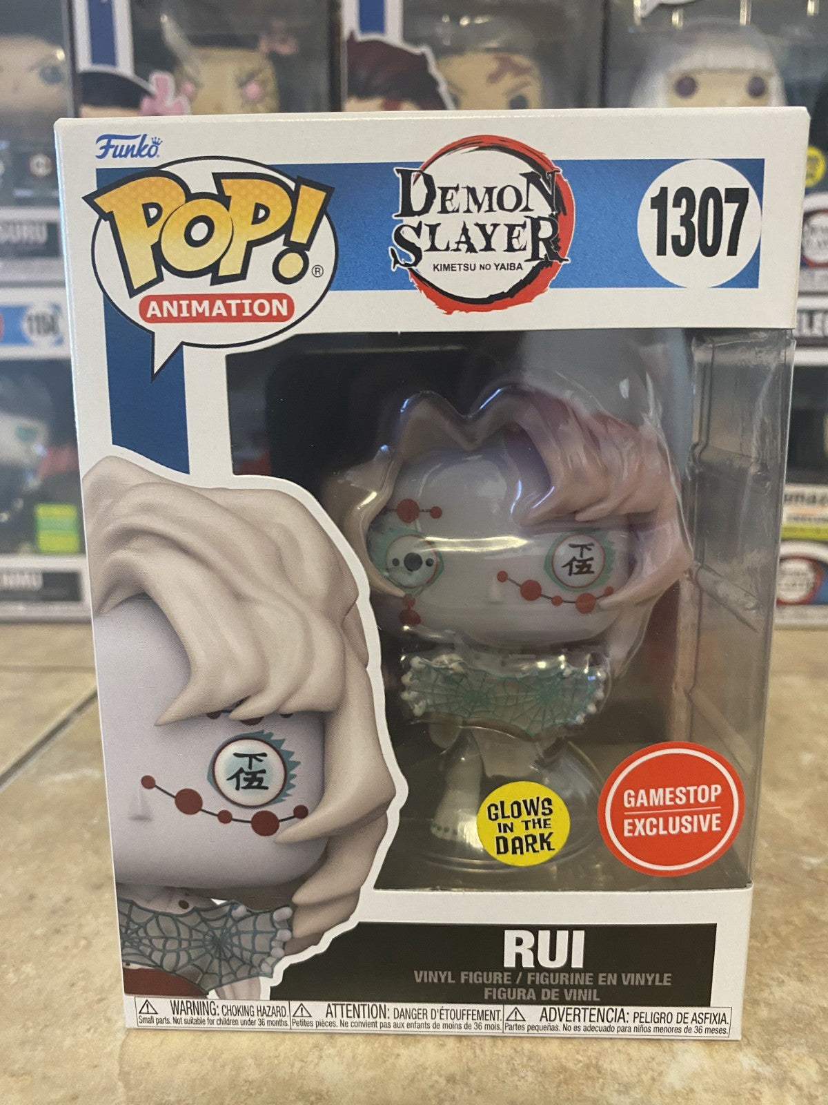 Funko Pop! Demon Slayer #1307 Rui GITD Game Stop Exclusive w/Box Protector