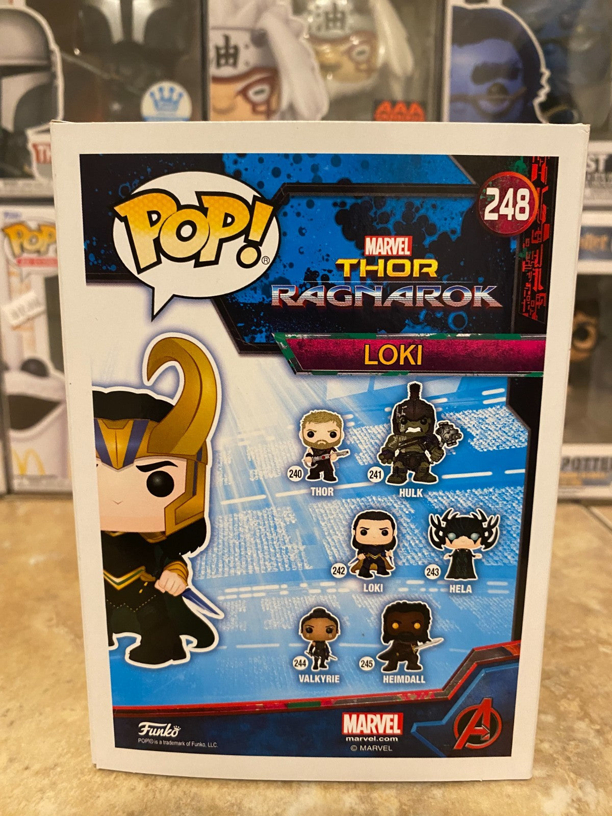 Funko Pop Loki Ragnarok #248 Marvel Collector Corps Exclusive w Protector