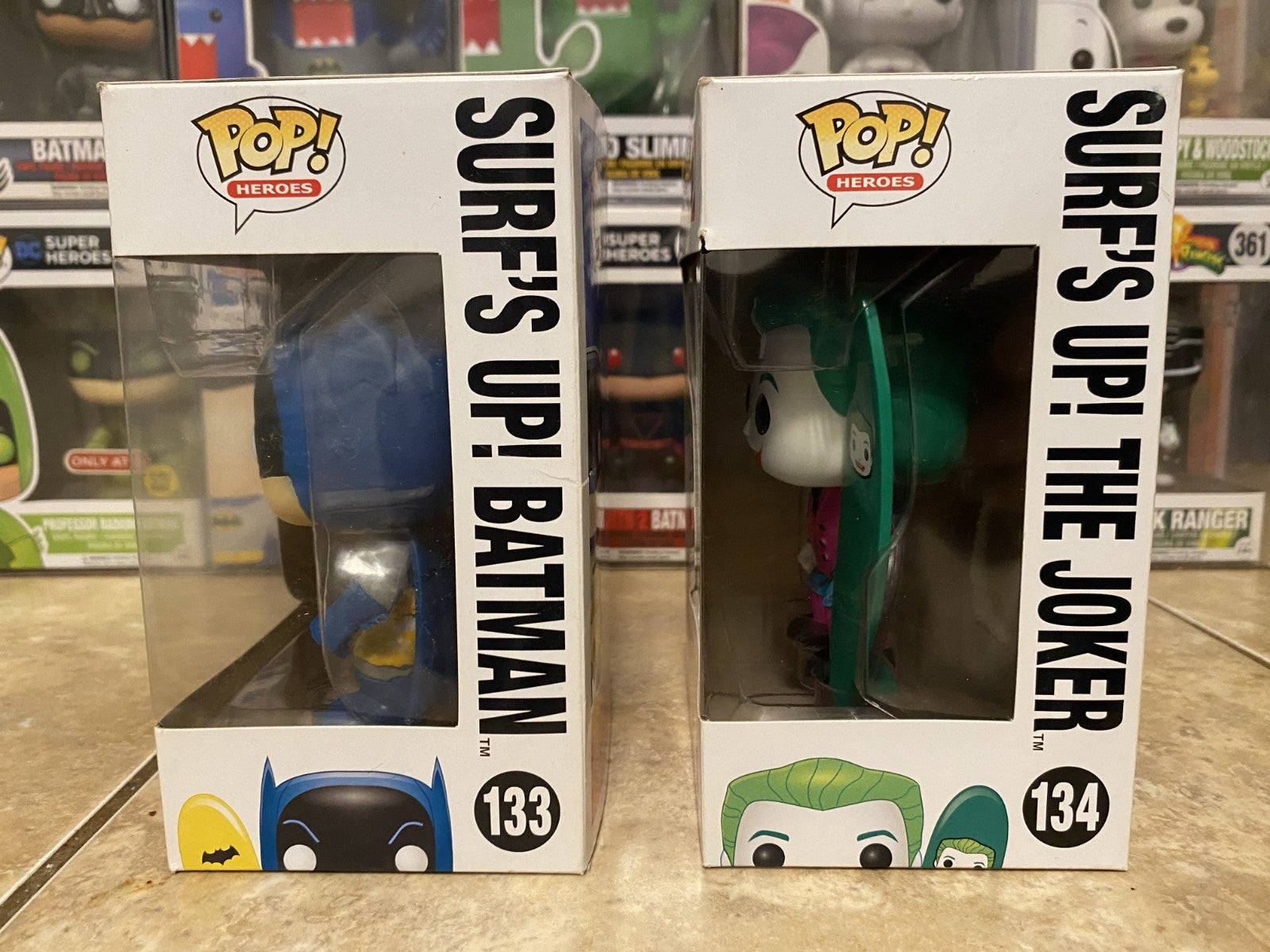 Funko Pop! Batman TV Series - Surf's Up Batman & Joker 2pc Set w/Box Protectors