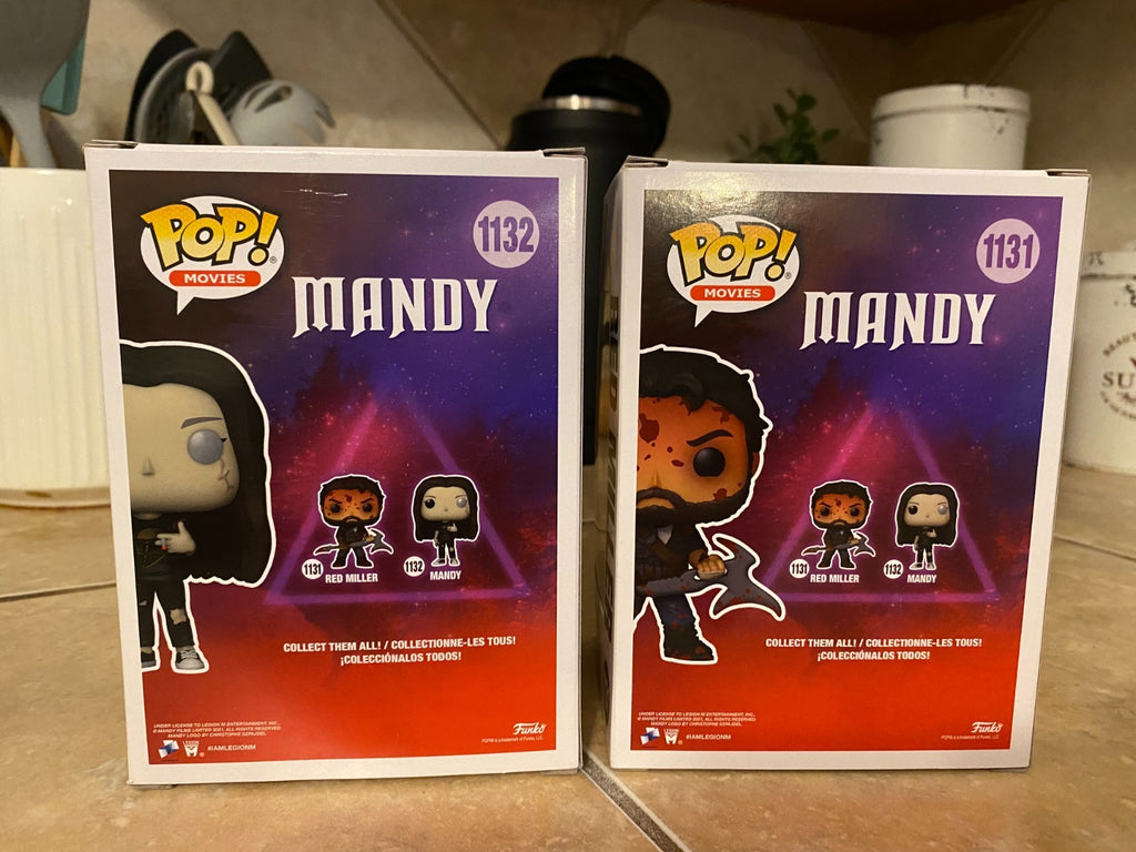Funko POP! MANDY MOVIE SET of 2: Nick Cage Horror Red Miller + Mandy w Protector