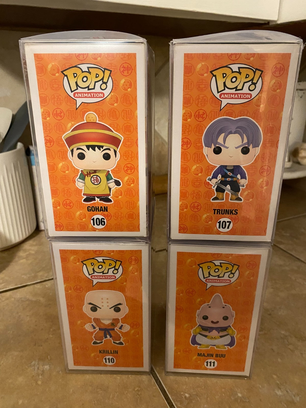 Funko Pop! Dragon Ball Z Common Set of 4 Figures #106- #111 w Protectors