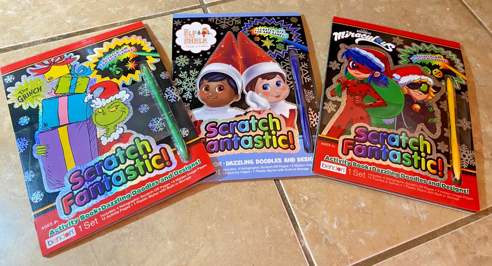 The Elf on the Shelf + Friends Scratch Fantastic Art Activity Book (Bundle of 3)