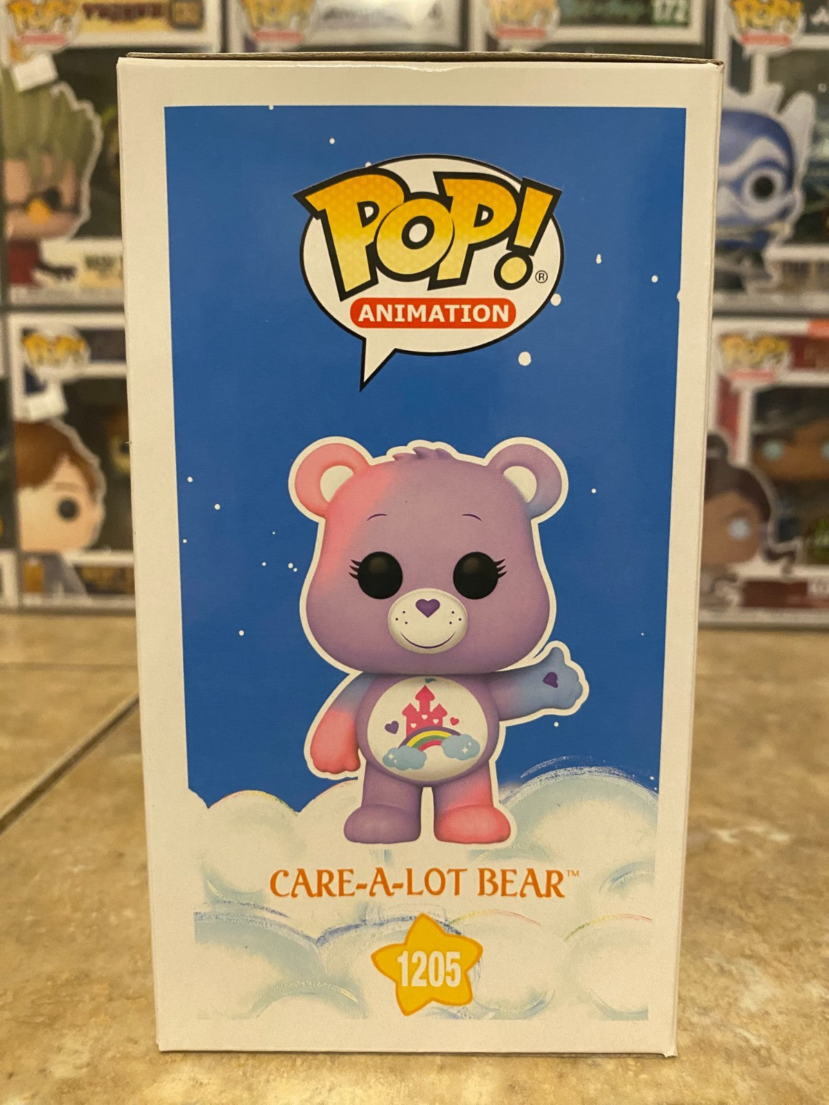 Funko POP! Animation Care Bears 40th CARE-A-LOT BEAR #1205 CHASE w/ Protector