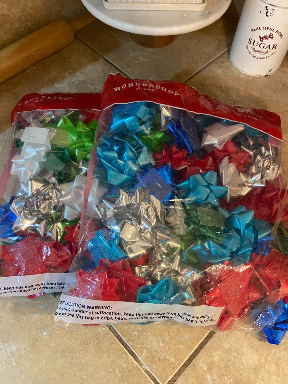 Wondershop Gift Bows - Bag of 40 Bows - Blue/Silver/Green/Red/White - (Set Of 2)