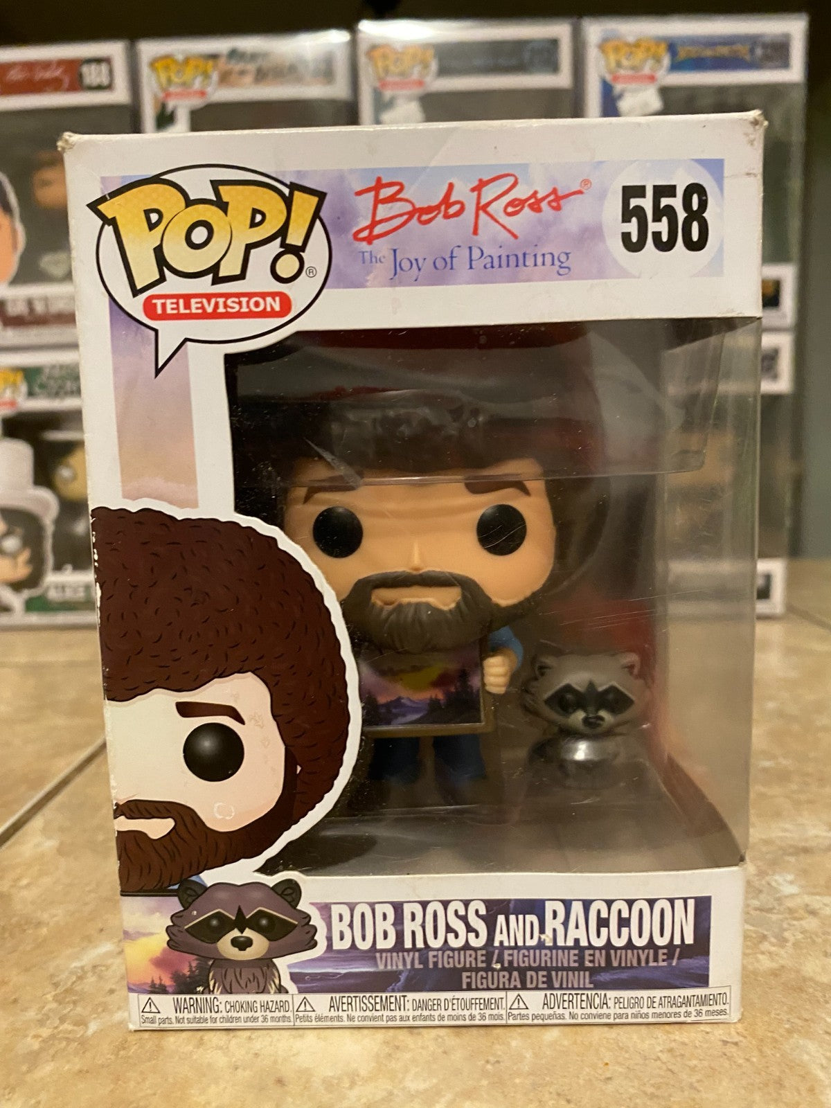 Funko Pop! Television: Bob Ross and Raccoon 558 - Joy of Painting w Protector