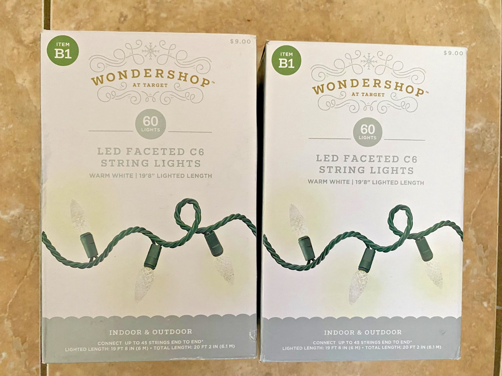 Wondershop Warm White 60CT LED D1 String End to End Lights Indoor Outdoor 19'8"