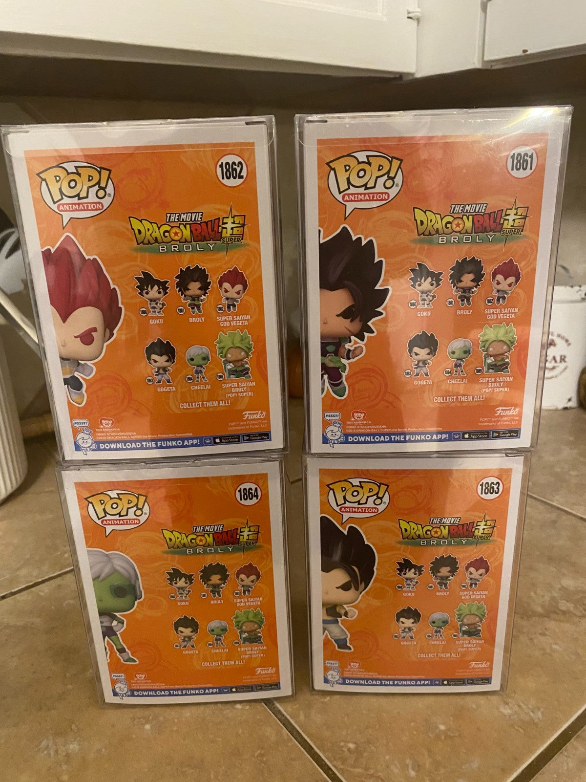 Funko Pop! Dragonball Super Broly Set of 4 Figures #1861 thru #1864 w Protectors