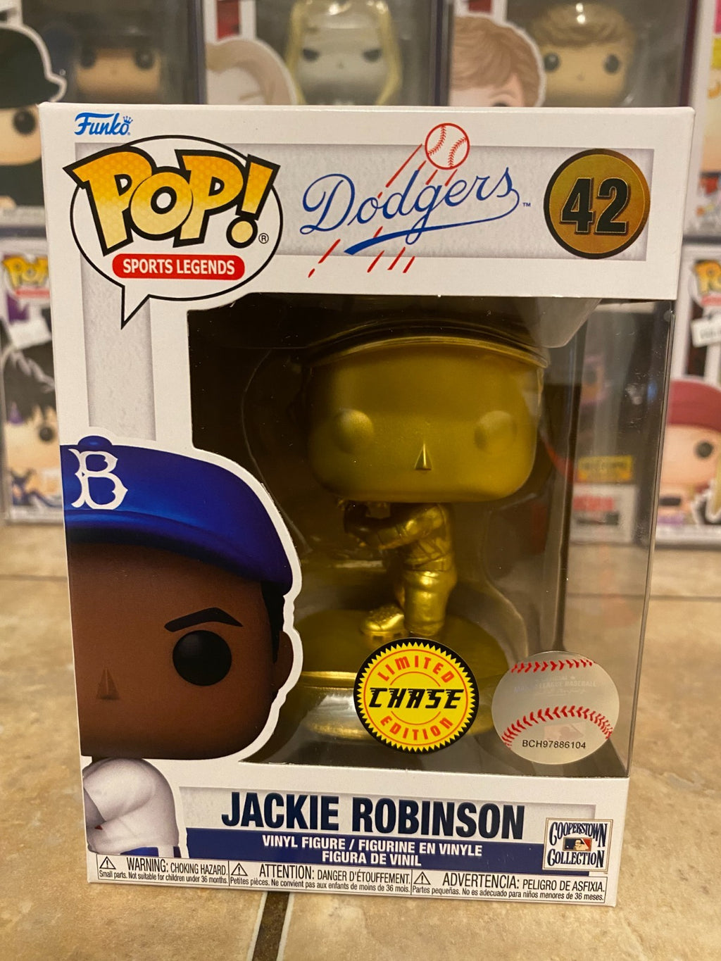 Funko Pop! MLB Legends #42 Jackie Robinson Gold Chase w Protector