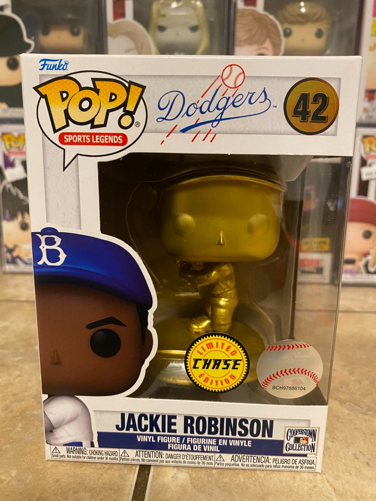 Funko Pop! MLB Legends #42 Jackie Robinson Gold Chase w Protector