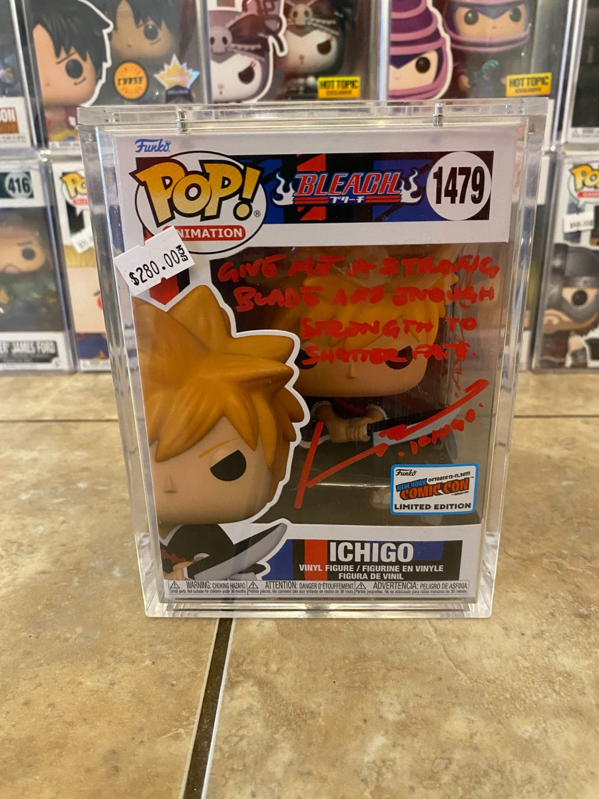 Funko Pop! Ichigo #1479 NYCC Johnny Yong Bosch Signed Vinyl Figure W/PROTECTOR