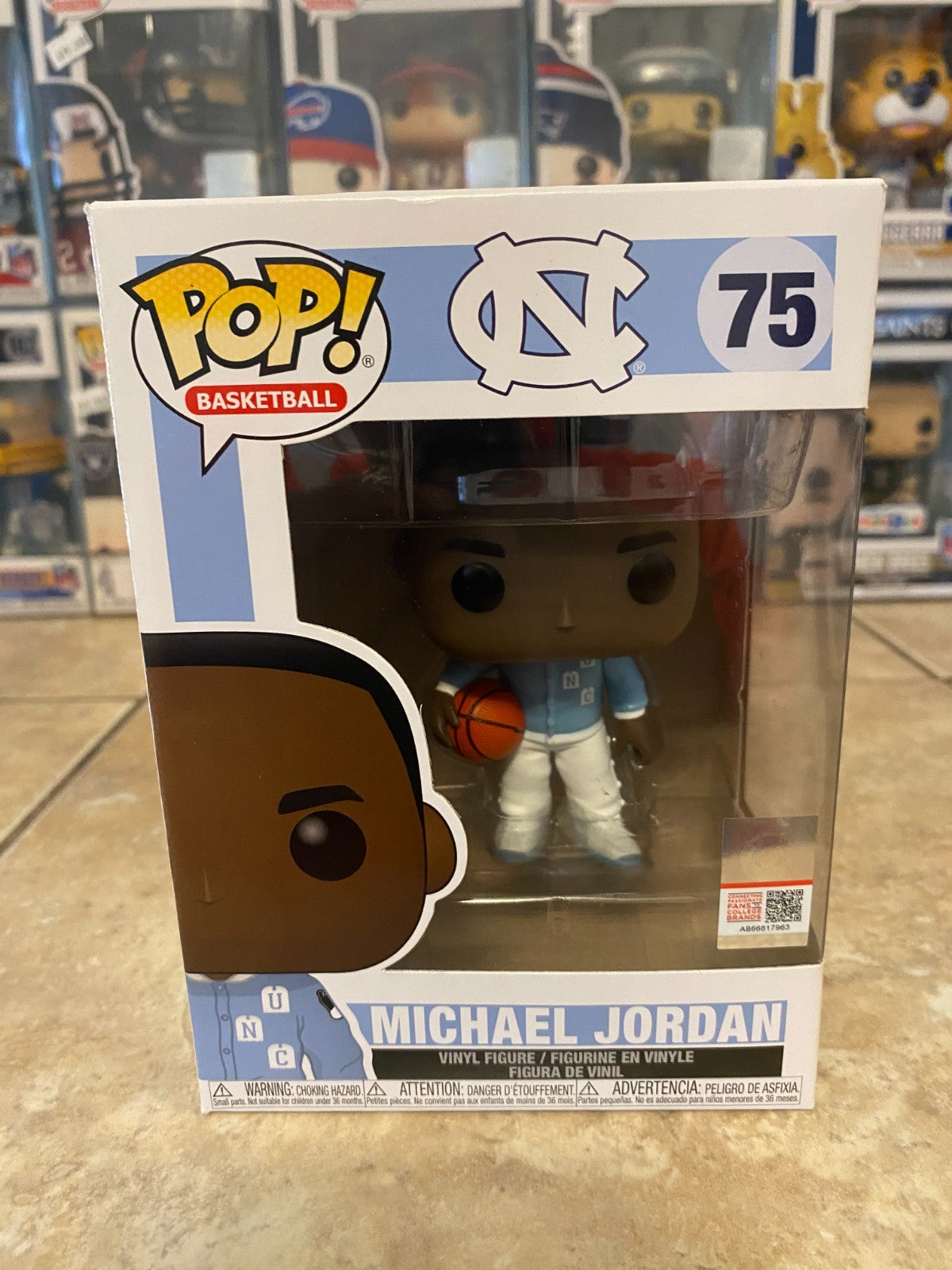 Funko POP! NBA Basketball #75 Michael Jordan UNC Warm Ups Figure w Protector