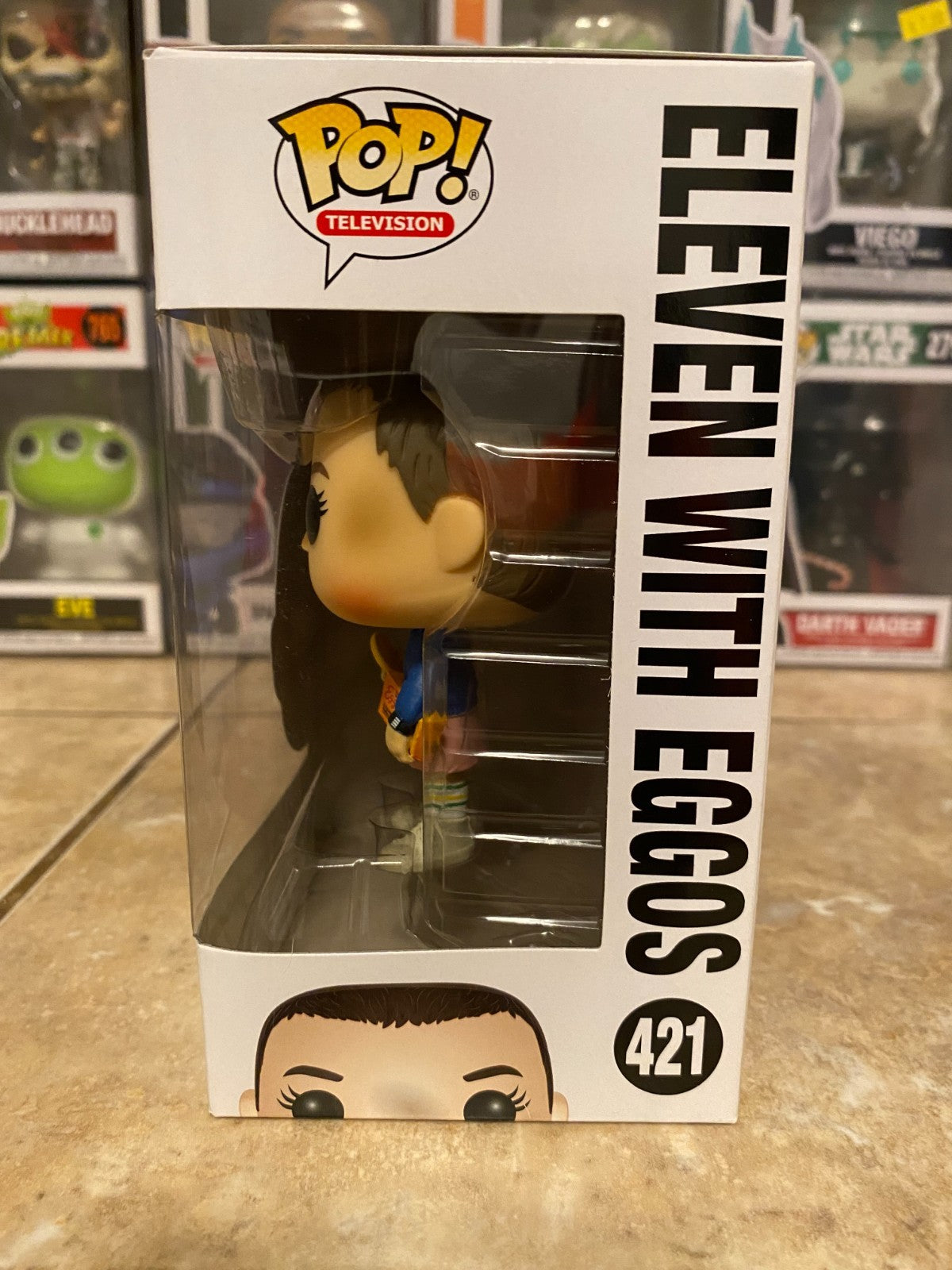 Stranger Things Eleven with Eggos # 421 Vinyl Figure Funko Pop w Protector