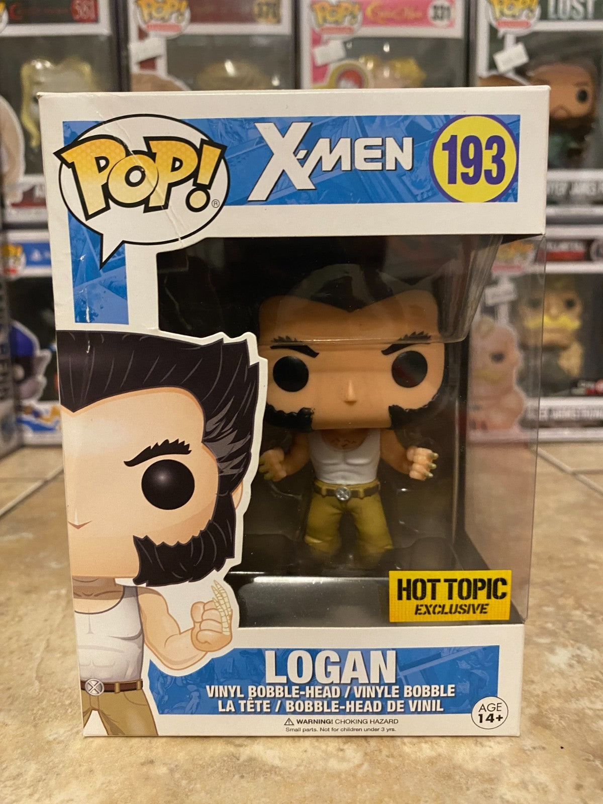 Funko Pop! Marvel X-Men Logan #193 Hot Topic Exclusive Vinyl Figure w Protector