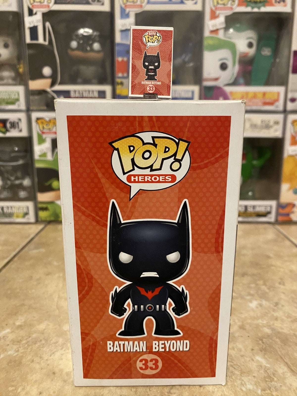 Funko Pop! Super Rare Batman Beyond Bitty Pop & #33 Funko w/Box Protector