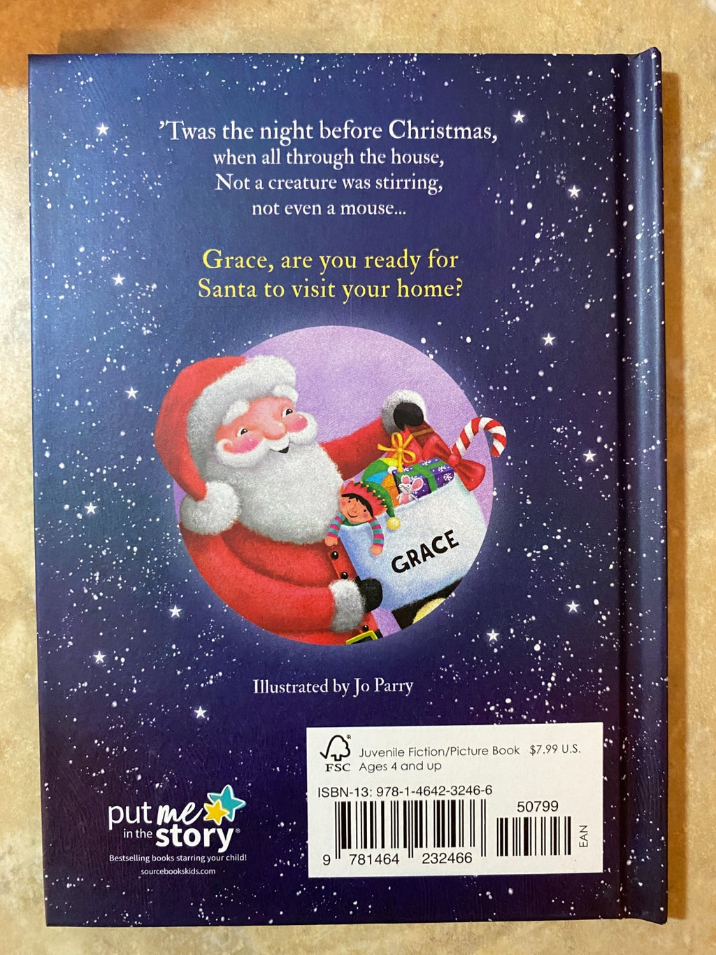 'Twas The Night Before Christmas Hardcover Book Personalized Name (Grace)