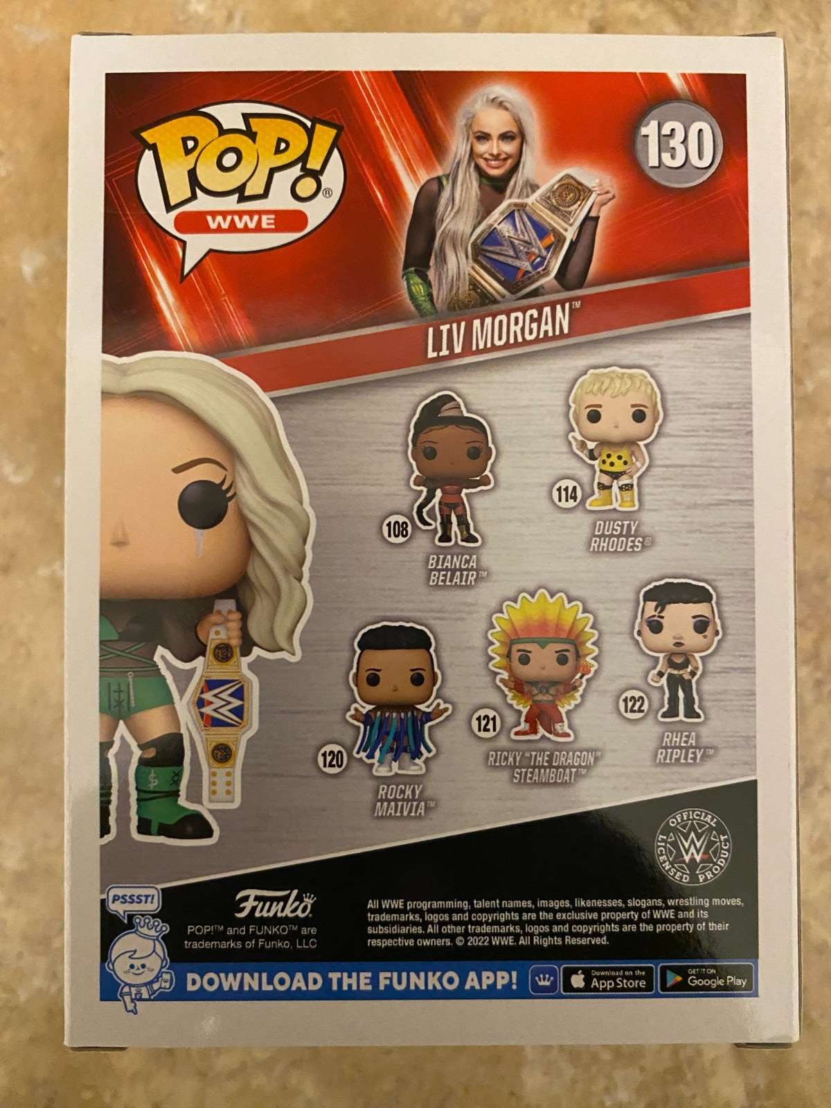 Funko Pop WWE Liv Morgan #130 Figure with Championship Belt w Soft Protector