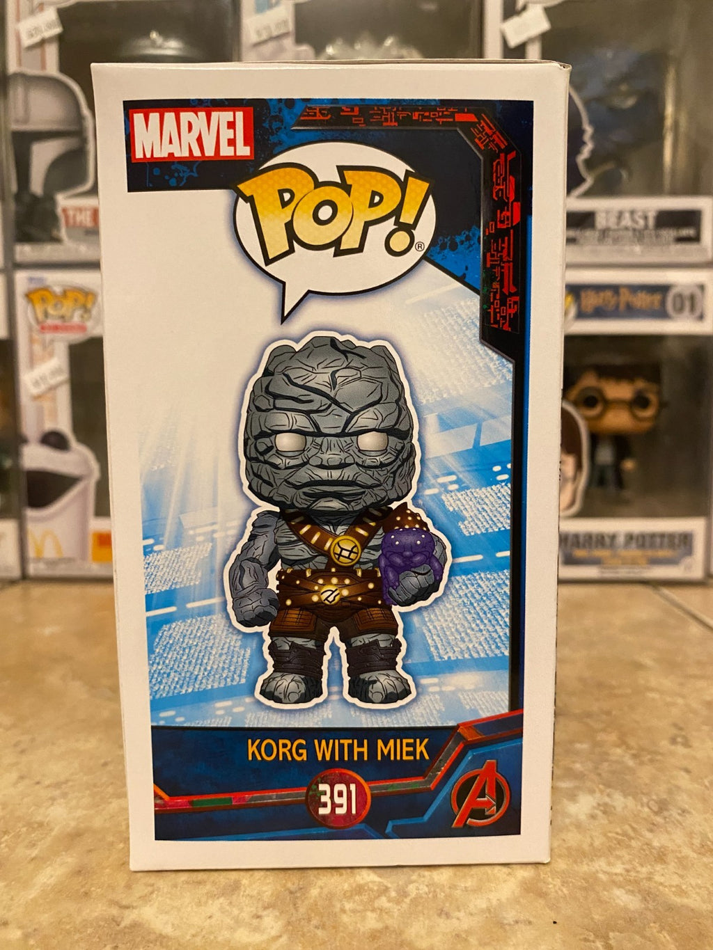 Funko Pop Thor Ragnarok Korg w  Miek 2018 Fall Convention Marvel 391 w Protector