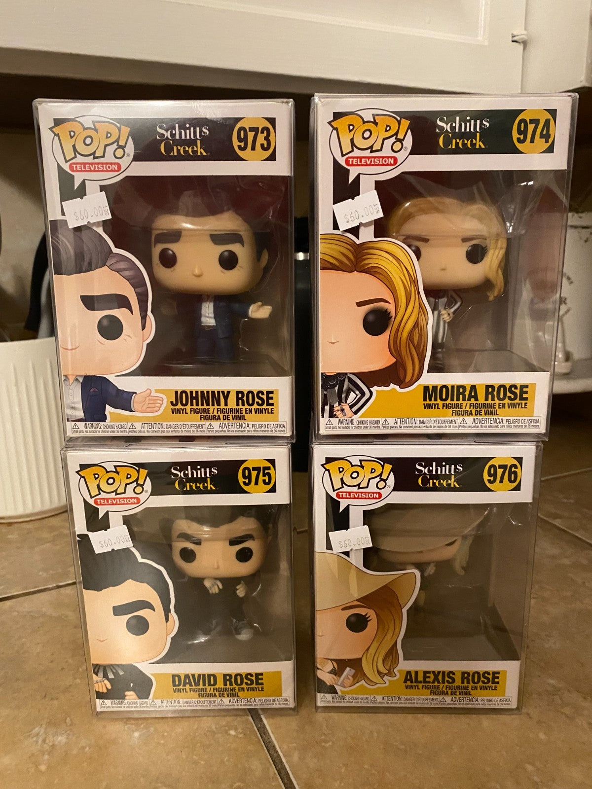 Funko Pop Schitts Creek Set Of 4 Alexis, David, Moira & Johnny w Pop Protectors