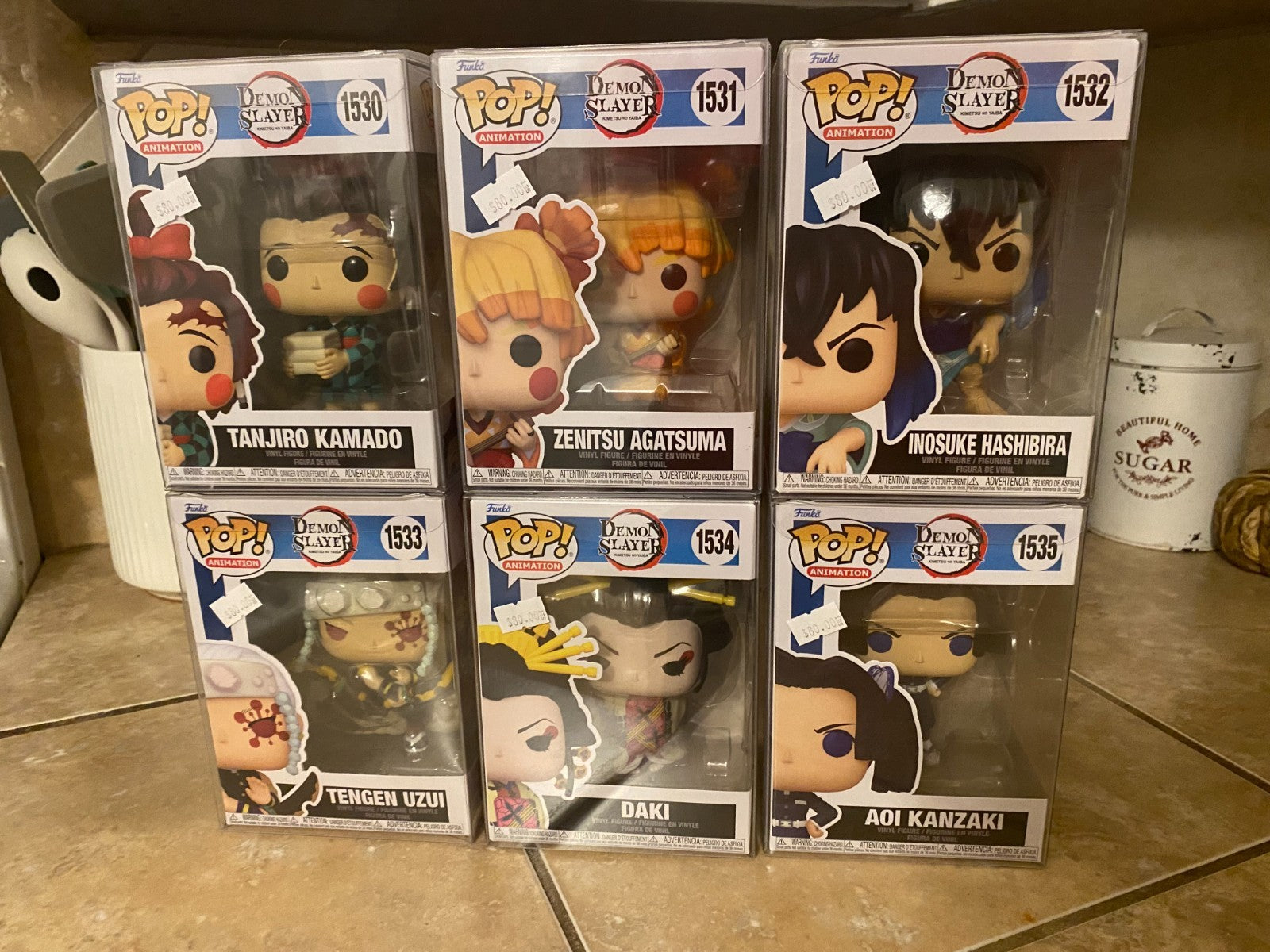 Funko Pop! Demon Slayer Set of 6 Figures 1530-1535 w Protectors