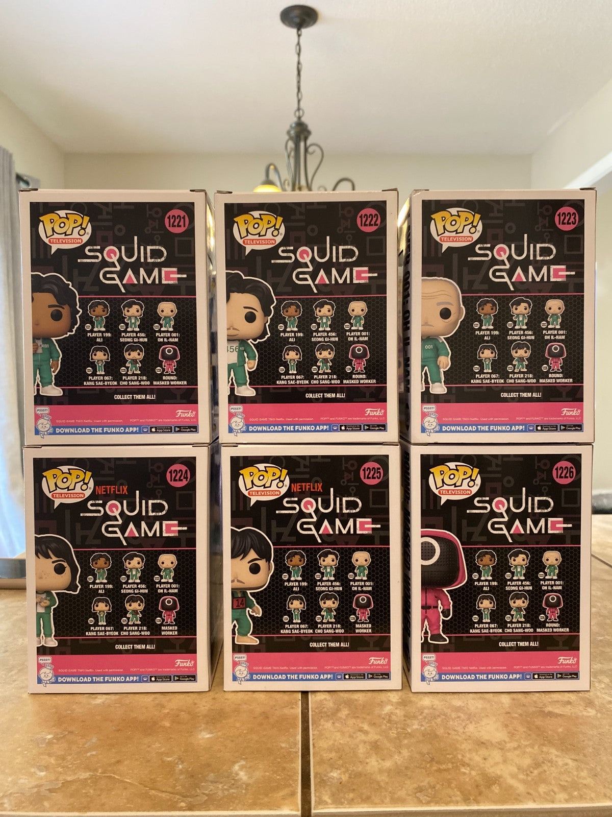 Funko Pop! Squid Game Complete Set of 6 Figures #1221–1226 w Protectors