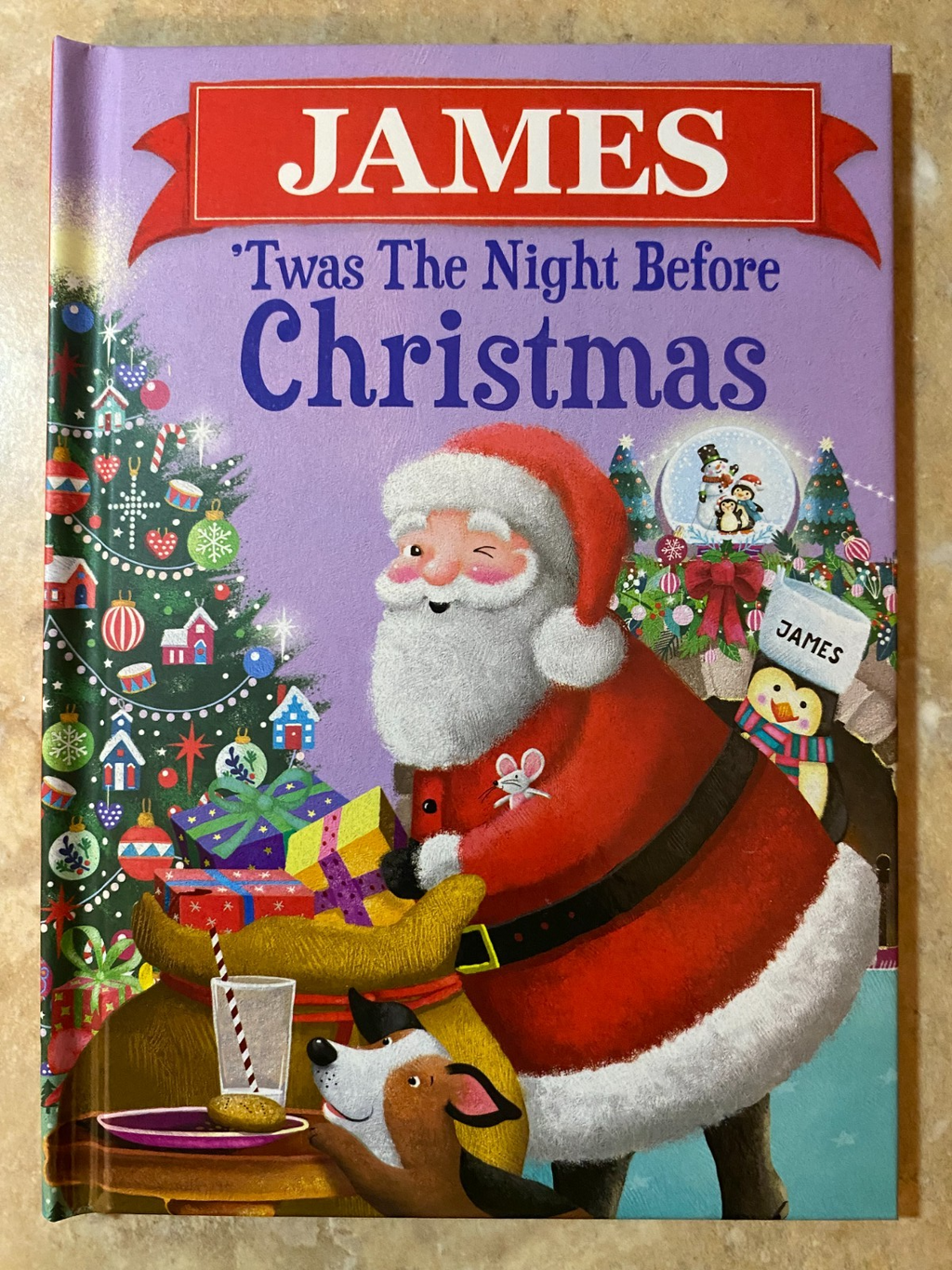 'Twas The Night Before Christmas Hardcover Book Personalized Name (James)