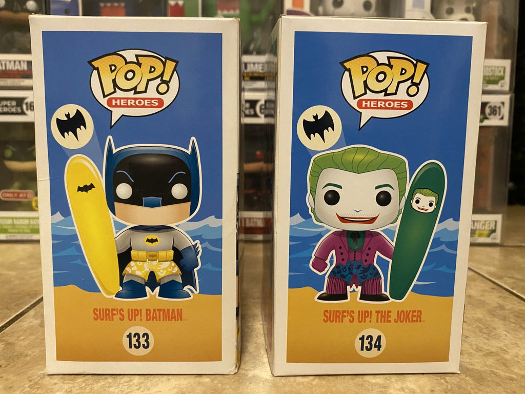 Funko Pop! Batman TV Series - Surf's Up Batman & Joker 2pc Set w/Box Protectors