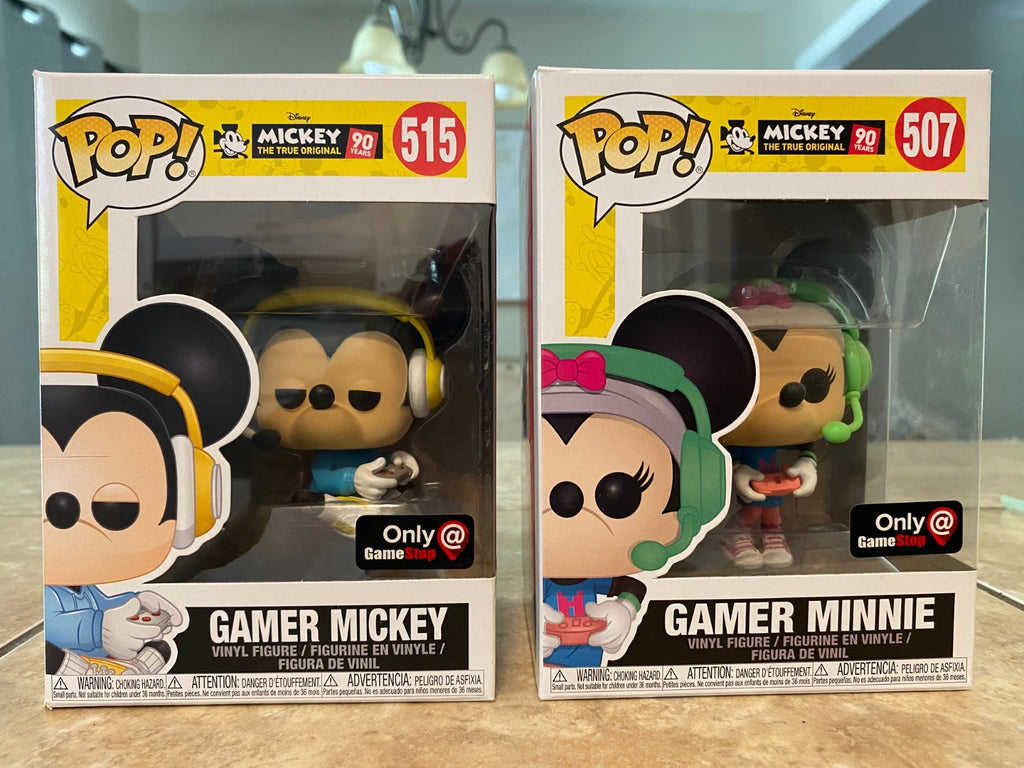 Funko Gamer Disney Mickey & Minnie Mouse Set GameStop Exclusive w Protectors