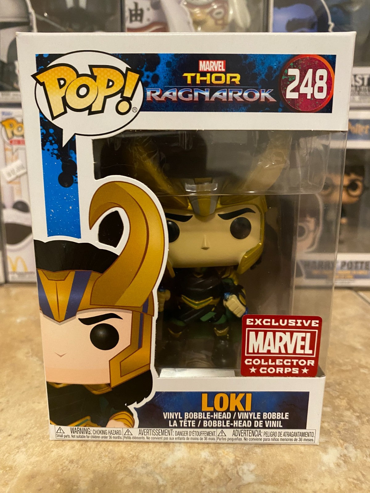Funko Pop Loki Ragnarok #248 Marvel Collector Corps Exclusive w Protector