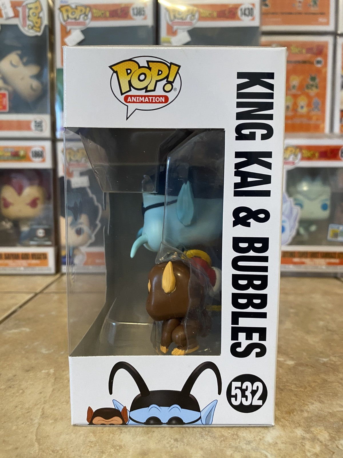 Funko Pop! Dragon Ball Z #532 King Kai & Bubbles w Protector