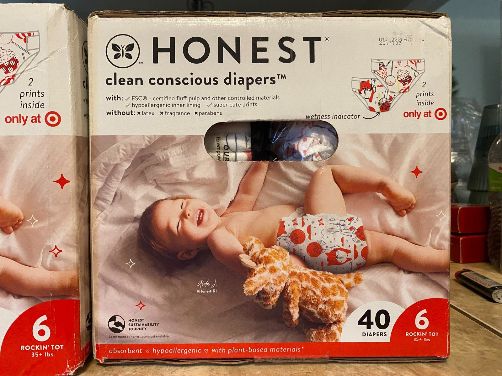 Honest Company Clean Conscious Disposable Diapers Size 6, 40 Count