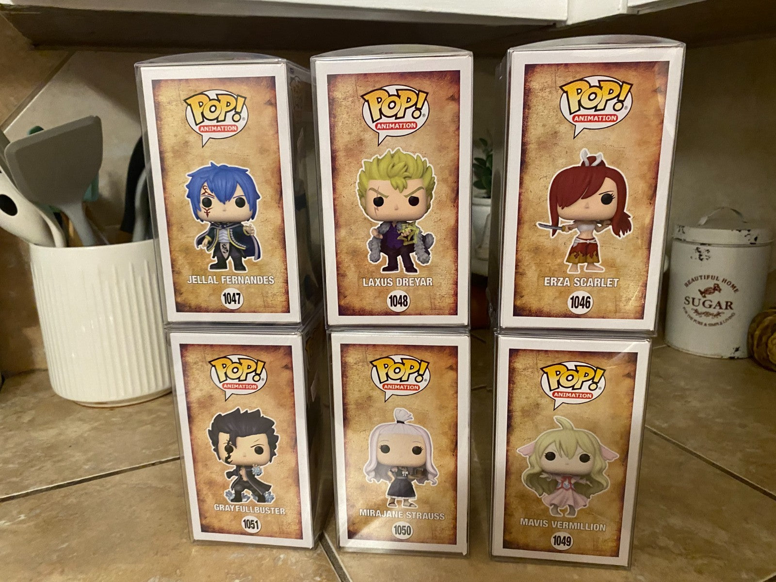 Funko Pop Fairy Tail 6pc Set Figures #1046 thru #1051 w Soft Protectors