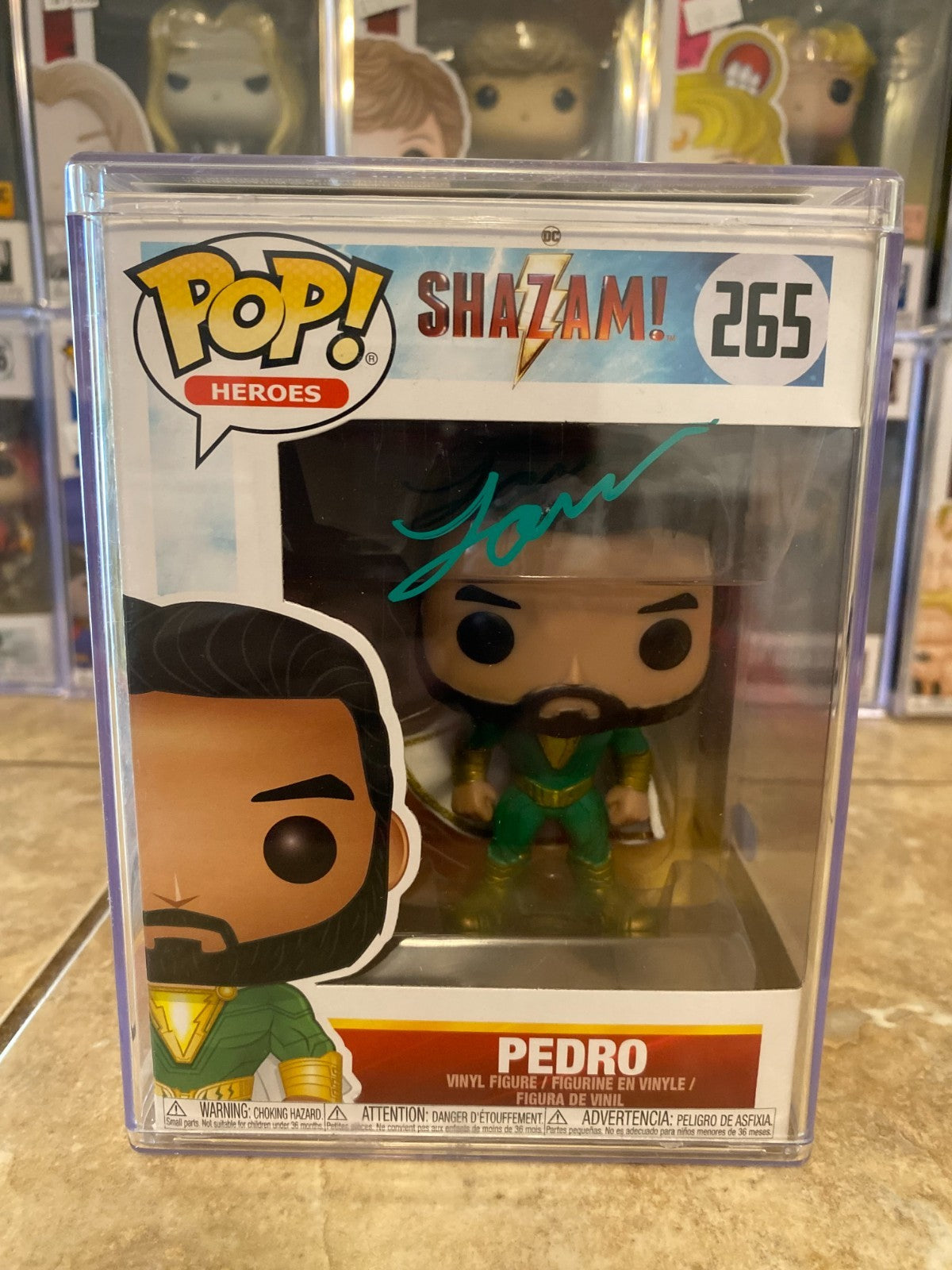 FUNKO POP! Pedro (265) from SHAZAM! Signed by Jovan Armand W/BAM COA