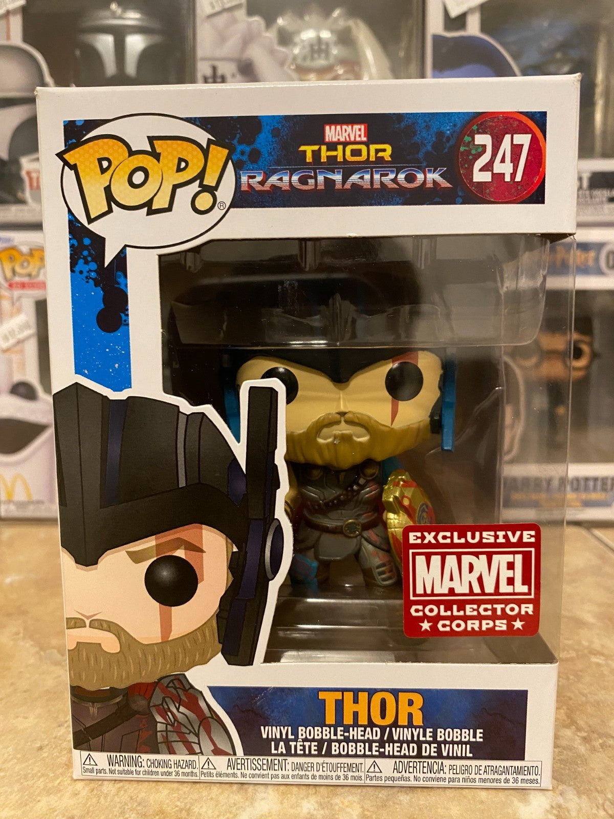 Funko Pop! Vinyl Thor #247 Marvel Ragnarok Collector Corps Exclusive w Protector