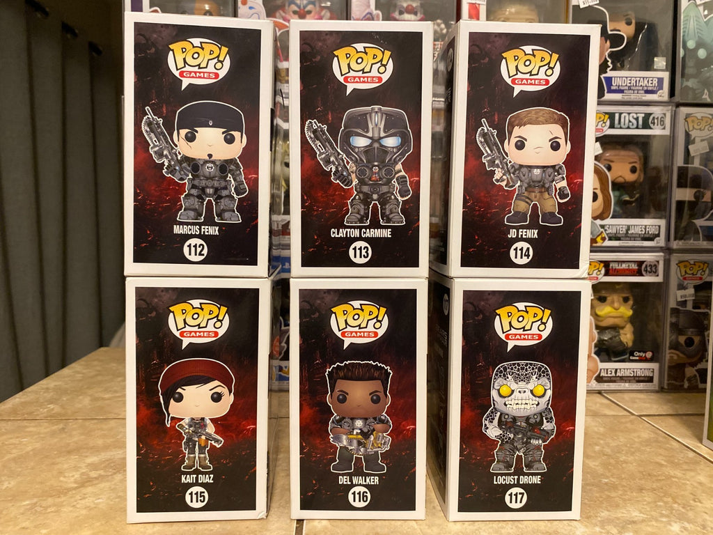 Funko Pop! Gears of War Complete (Common) Wave 1 Set #112-117 w Protectors