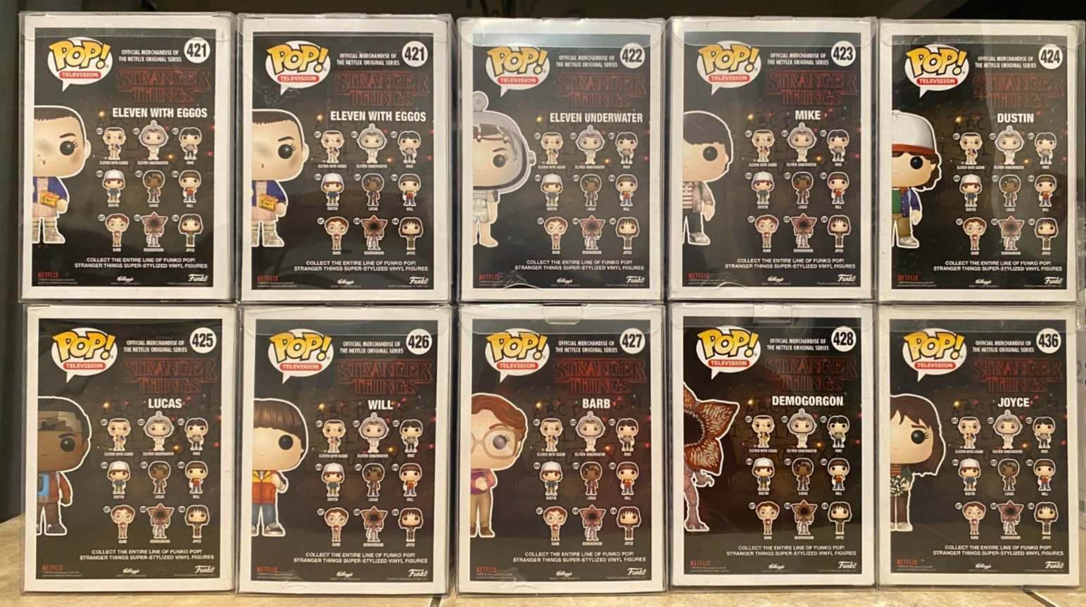 Funko Pop! Stranger Things (Season/Wave #1) Lot of 10 w Protectors